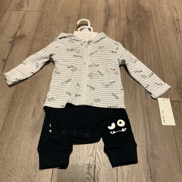 PL baby 3 piece set. Hoodie, pants and body suit. 9 months . NWT - Picture 1 of 4